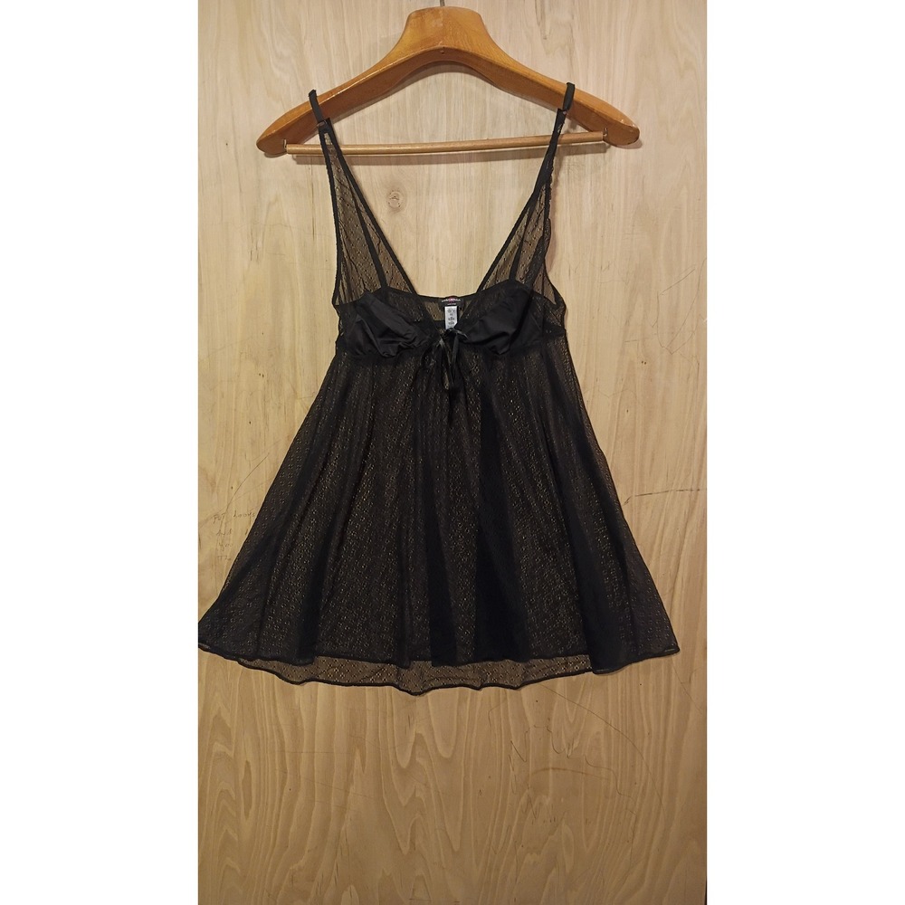 Cosabella Black Lace Babydoll Chemise Sheer Large. Boudoir Chic, Y2K Whimsigoth.